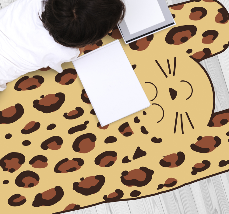 Vinyl Teppich Tiermuster glücklicher leopard - TenStickers