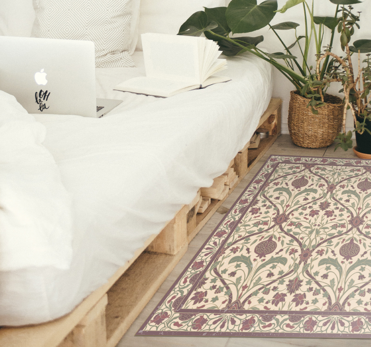 Vinyl Teppich Vintage kunstvolles blumenmotiv - TenStickers