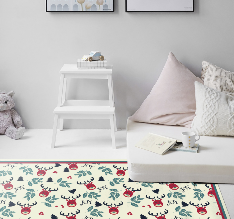 Vinyl Teppich Weihnachten festliches rentiermuster - TenStickers