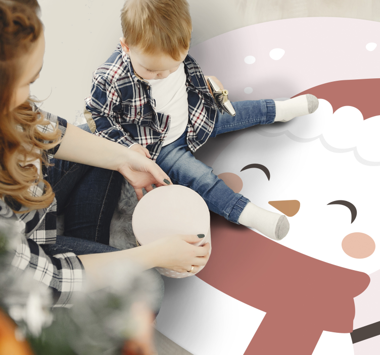 Vinyl Teppich Weihnachten fröhlicher schneemann - TenStickers