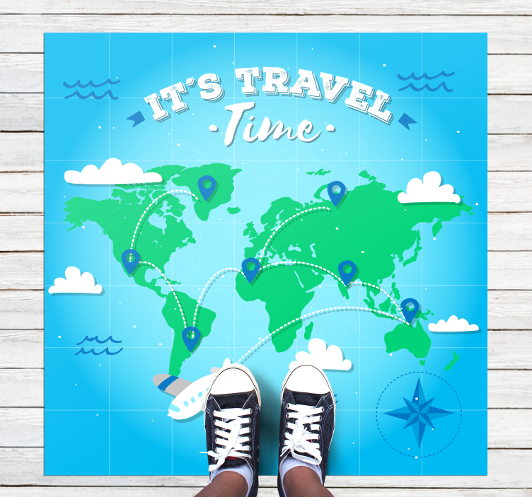 Vinyl Teppich Weltkarte erkundung der weltkarte - TenStickers