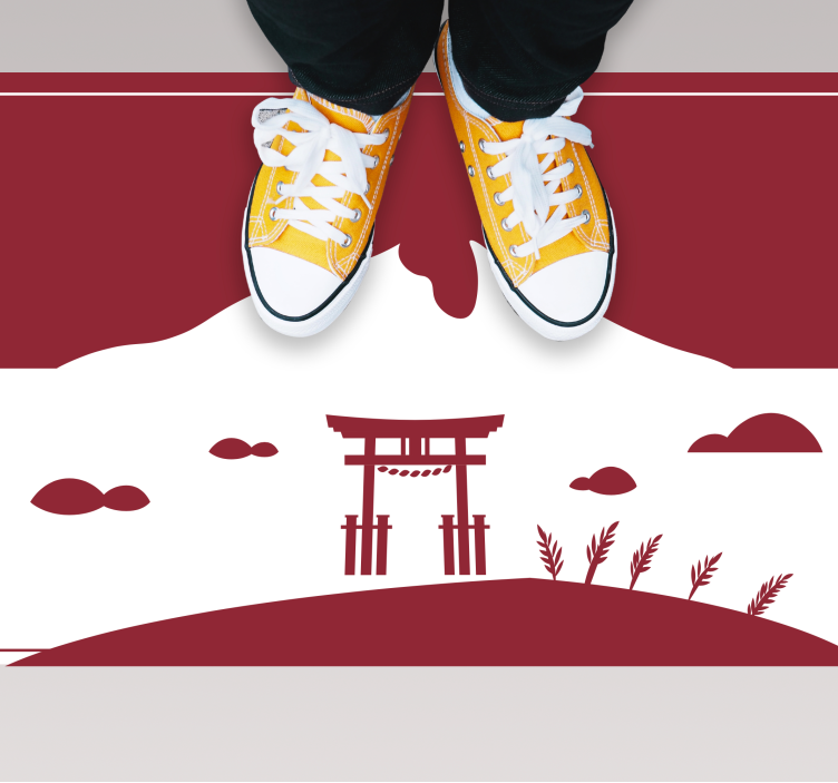 Vinyl Teppich Weltkarte japanische landschaft - TenStickers