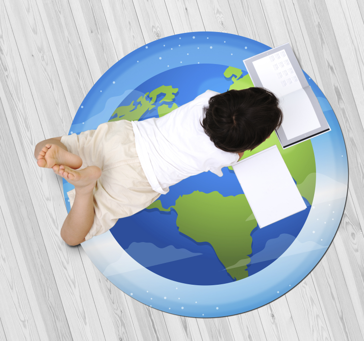 Vinyl Teppich Weltkarte kreisförmige kartographie - TenStickers