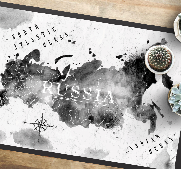 Vinyl Teppich Weltkarte monochrome weltkarte - TenStickers