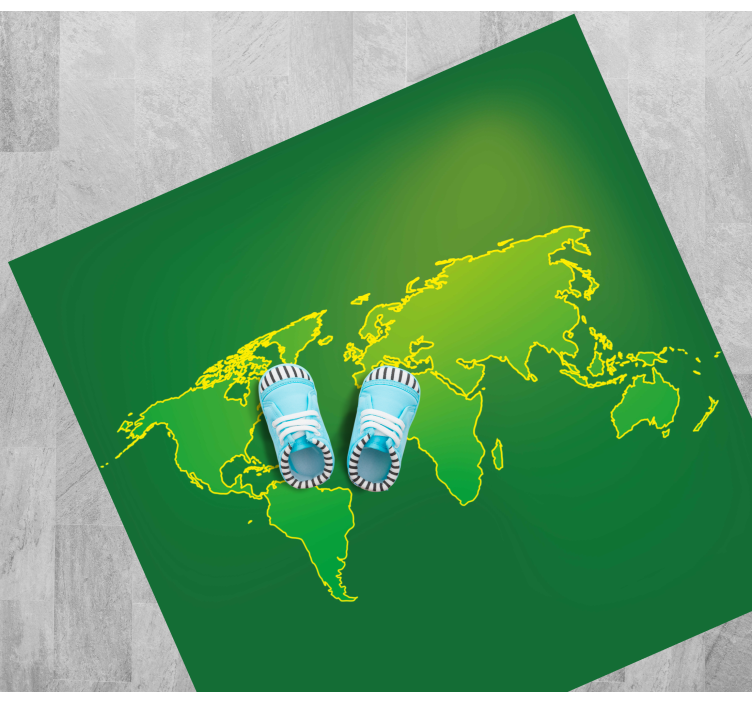 Vinyl Teppich Weltkarte umriss der grünen welt - TenStickers