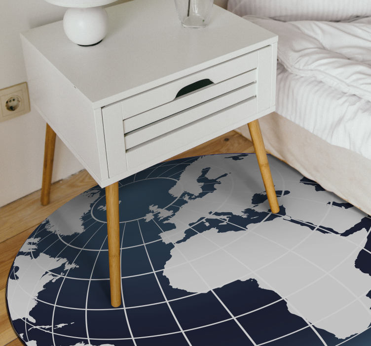 Vinyl Teppich Weltkarte blaues globales design - TenStickers