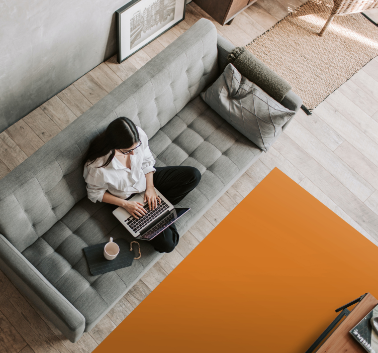 Vinyl Teppich Wohnzimmer einfarbige orange oberfläche - TenStickers