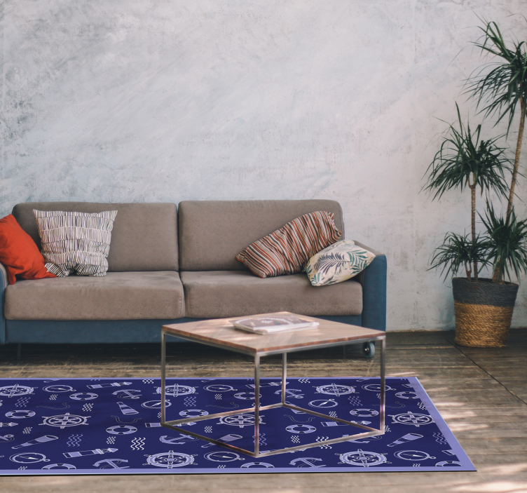 Vinyl Teppich Wohnzimmer nautisches motiv - TenStickers