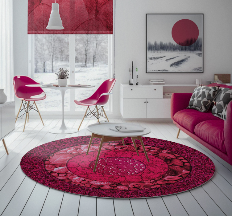 Vinyl Teppich Wohnzimmer rund Texturen - TenStickers