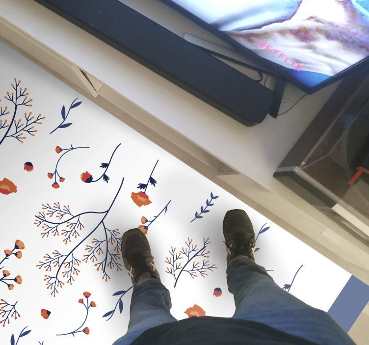 Vinylteppich Blumen Botanische und traditionelle stile - TenStickers