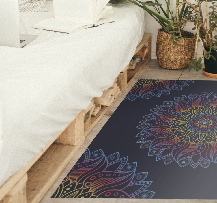 Vinylteppich Mandala Mandala bunt gefärbt - TenStickers