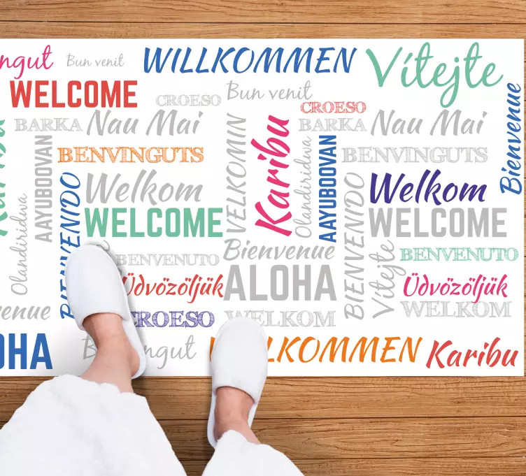 Netter Vinylteppich Diele Begrüßung - TenStickers