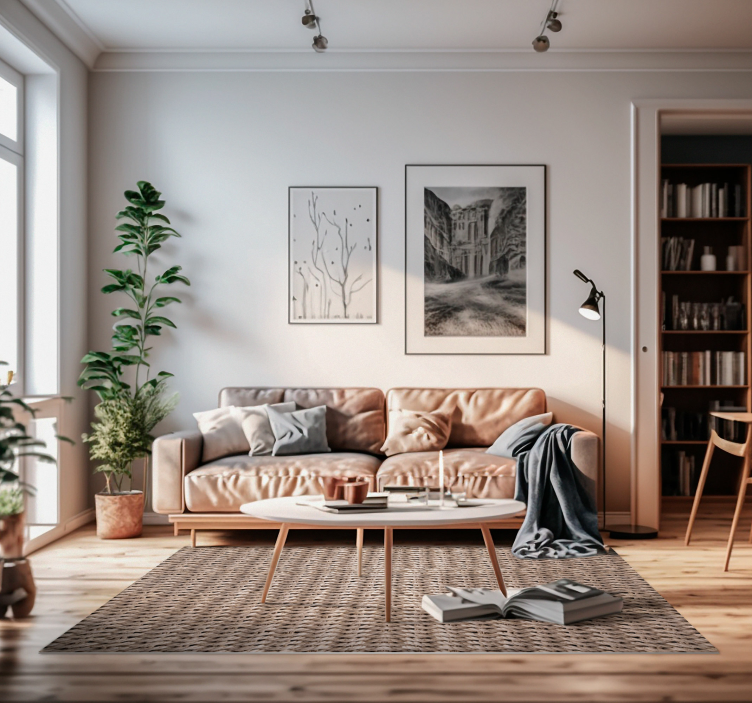 Vinylteppich ethnisch Teppich mit schilfstruktur - TenStickers