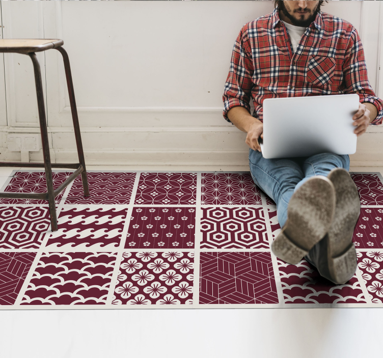 Vinylteppich Mosaik Rote fliese - TenStickers