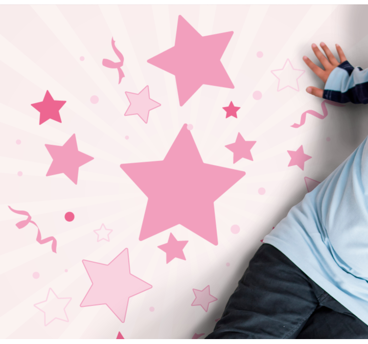 Vinylteppich quadratisch Große rosa sterne - TenStickers