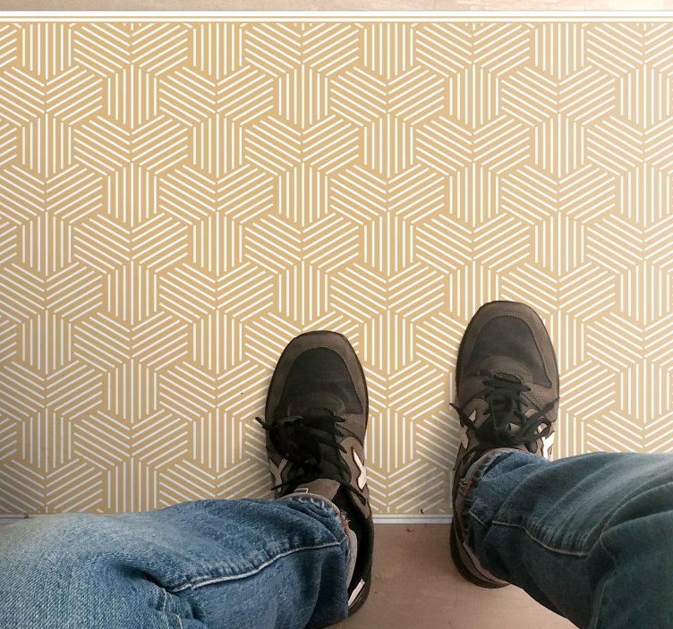 Vinylteppich geometrisch Sechsecke mit streifenfliese - TenStickers