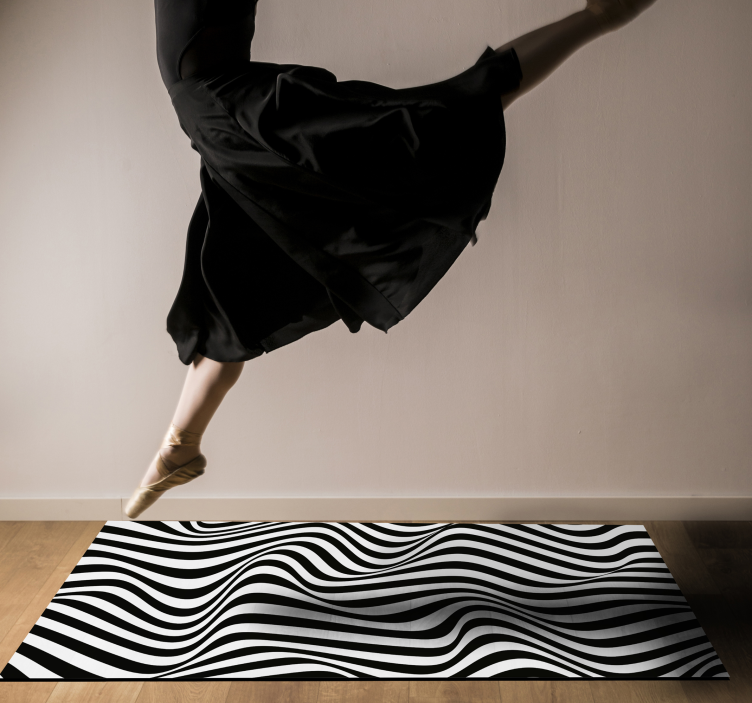 Vinylteppich Streifen welliges kontrastmuster - TenStickers