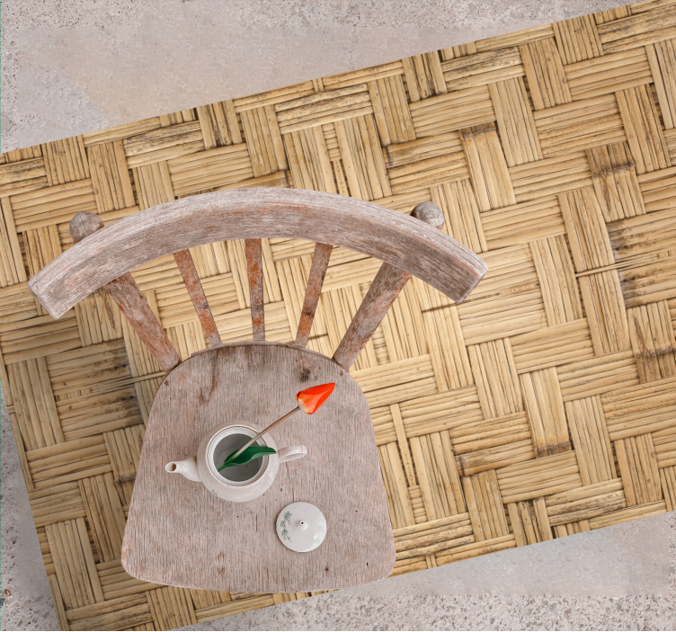 Vinyl Teppich Wohnzimmer bambus-webart - TenStickers