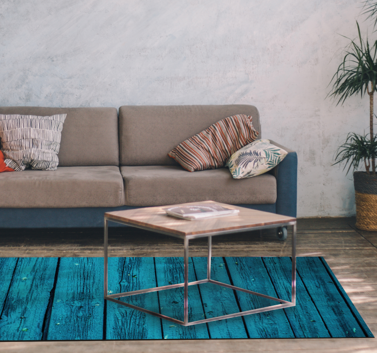 Vinyl Teppich blaues Holz - TenStickers