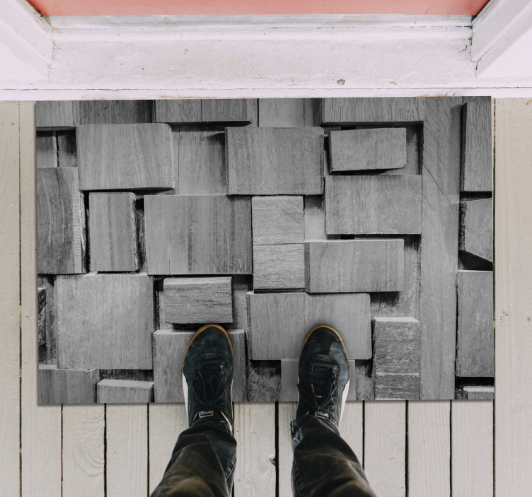 Vinylteppich Holz Dunkle 3d-textur der holzplanke - TenStickers