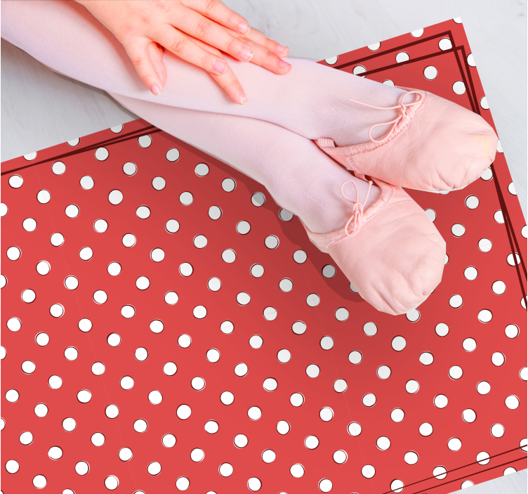 Vinylteppich Holzoptik rote tupfen - TenStickers