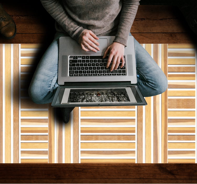 Vinylteppich Streifen stilvolle holz - TenStickers