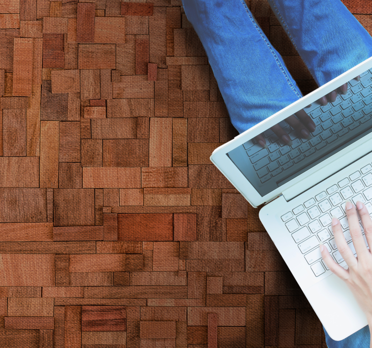 Vinylteppich Holzoptik warmes blockmuster - TenStickers