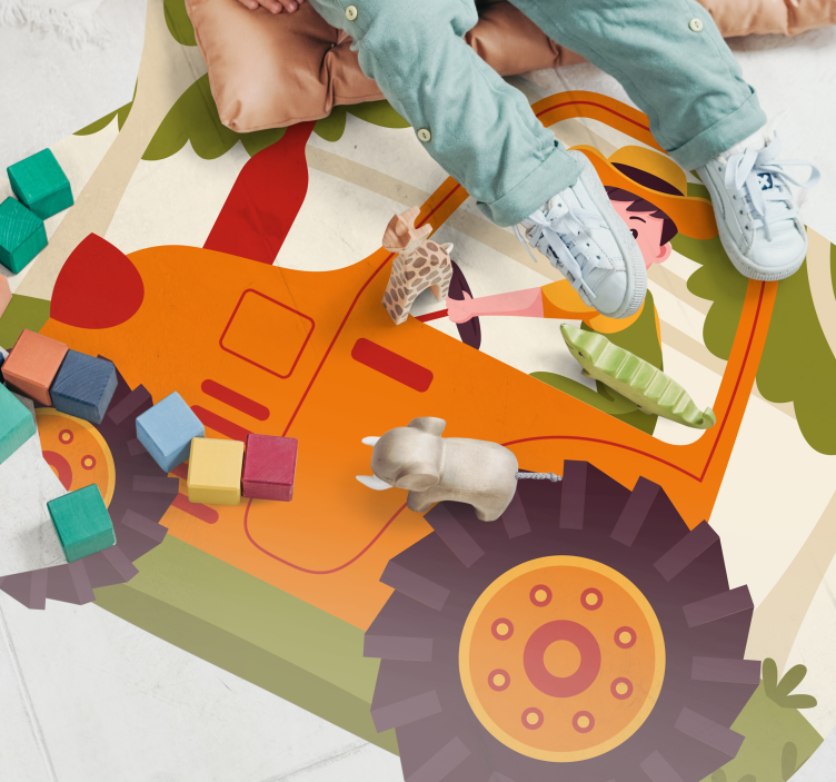 Vinylteppich kindlich Einfacher orange traktor - TenStickers