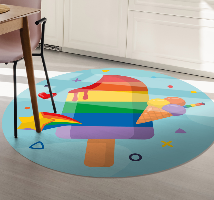Vinylteppich modern Eislutscher regenbogen - TenStickers