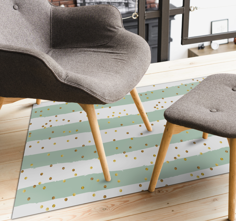 Vinylteppich modern Goldenes konfetti auf Streifen - TenStickers