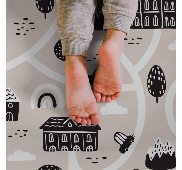 Vinylteppich Straßen Schwarz-weiß-straßen - TenStickers