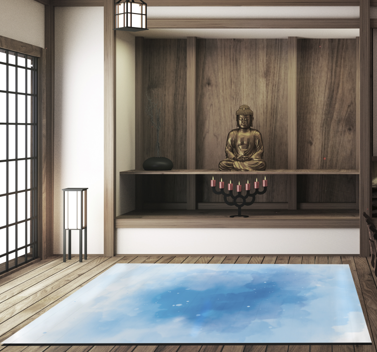 Vinylteppich minimalistisch minimalistische blaue Aquarell - TenStickers