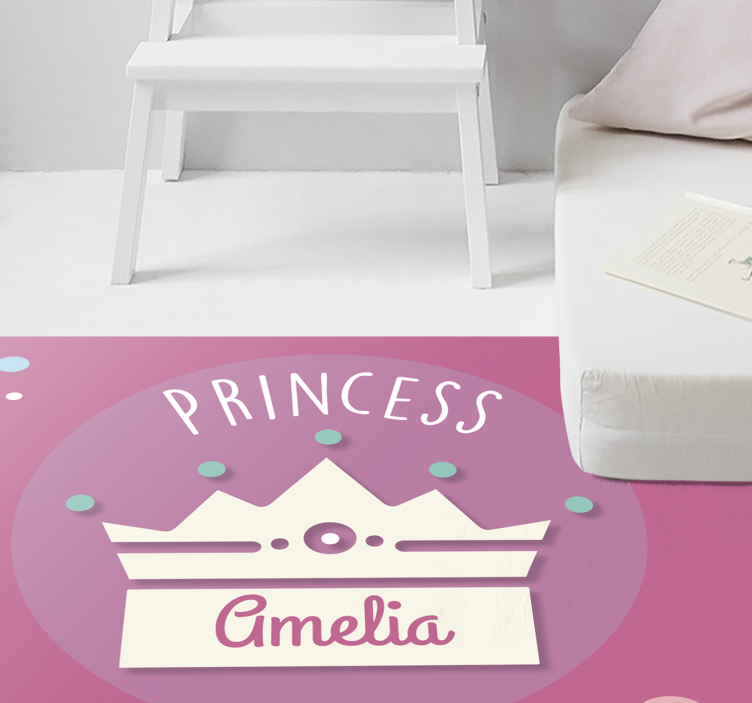 Vinylteppich kindlich Prinzessin mit krone und Namen - TenStickers