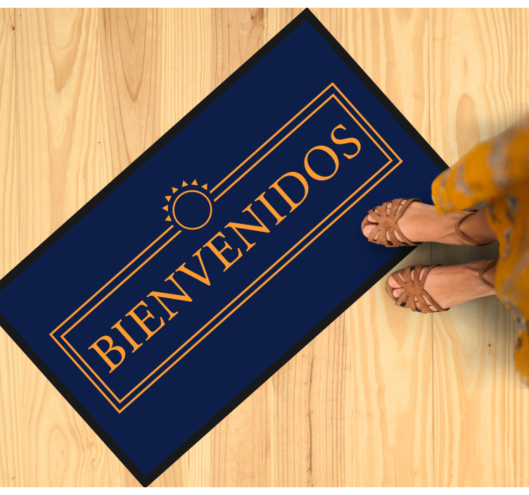 Vinylteppich mit Name Blau und orange willkommen - TenStickers