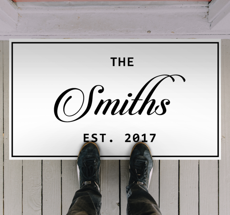 Vinylteppich mit Name Coole Familie personalisiert - TenStickers