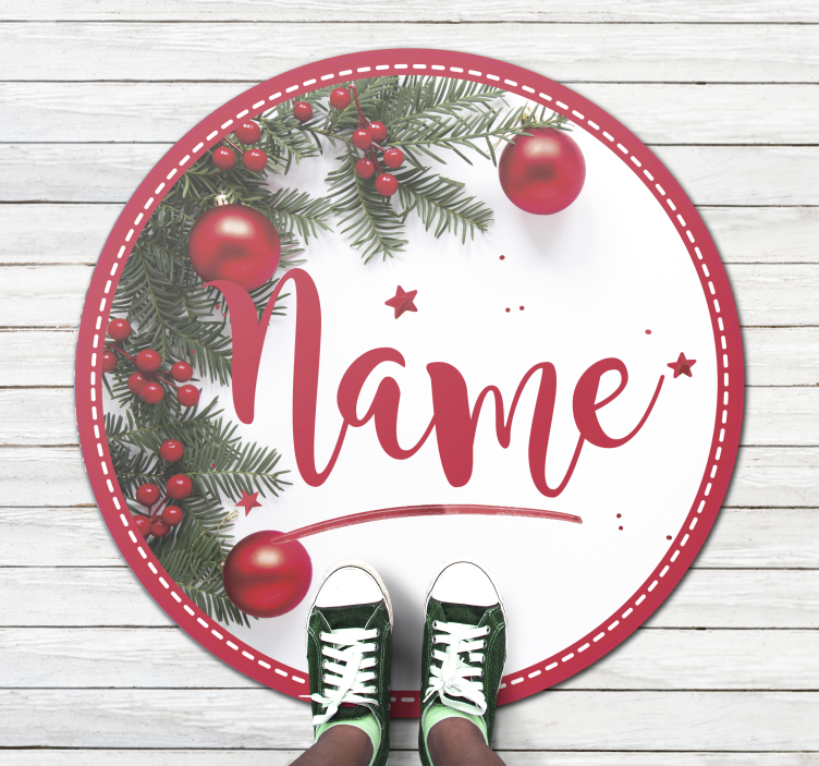 Vinylteppich mit Name Frohe weihnachten personalisierter name - TenStickers