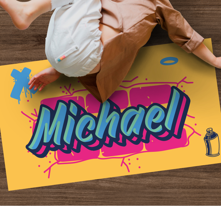 Vinylteppich mit Name Graffiti-design im coolen stil - TenStickers