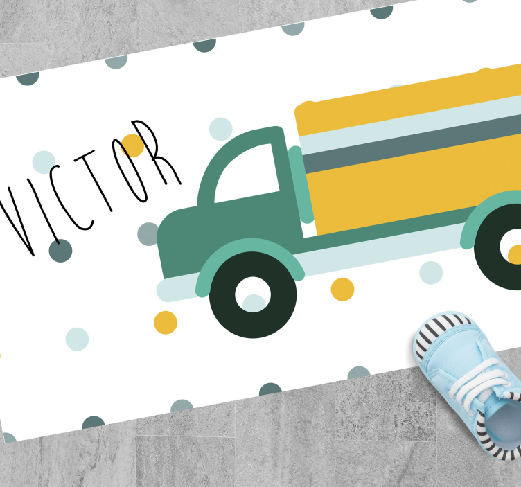 Vinylteppich mit Name Lkw mit Namen - TenStickers