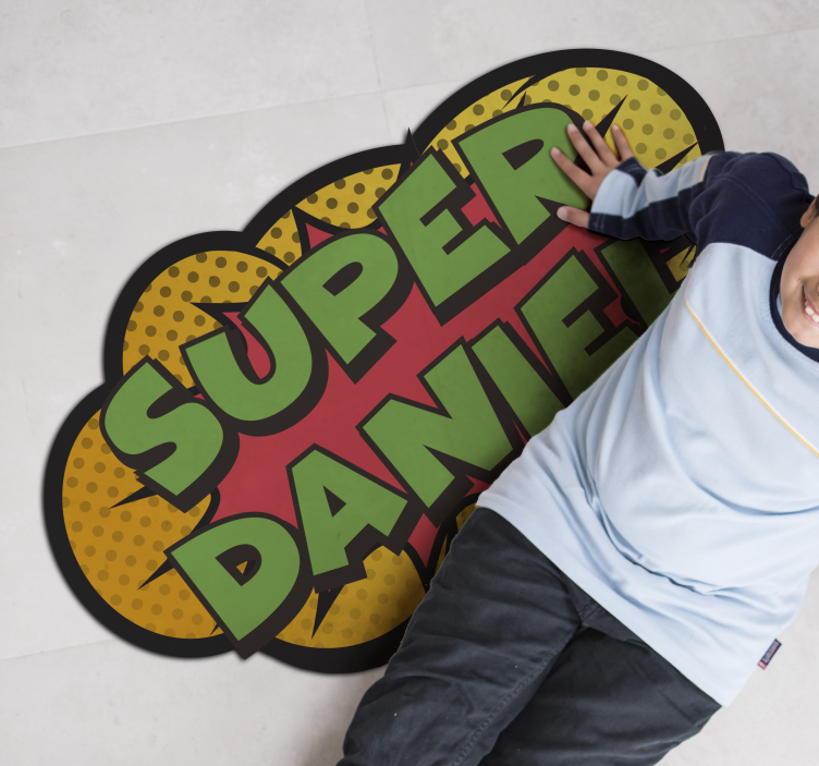 Vinylteppich mit Name Superkraft - TenStickers