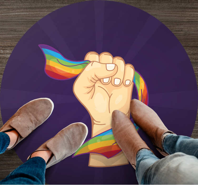 Vinylteppich Wohnzimmer Starke faust und lgbt-flagge - TenStickers