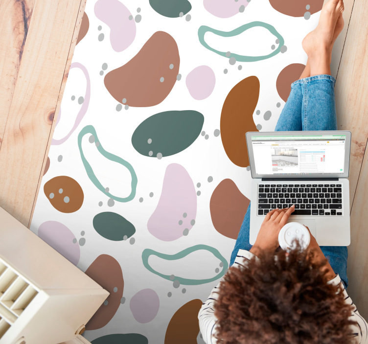 Vinylteppich minimalistisch Unregelmäßiges abstraktes formmuster - TenStickers