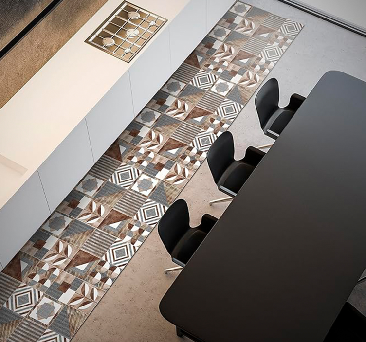 Vinylteppich Mosaik brauner zementin - TenStickers