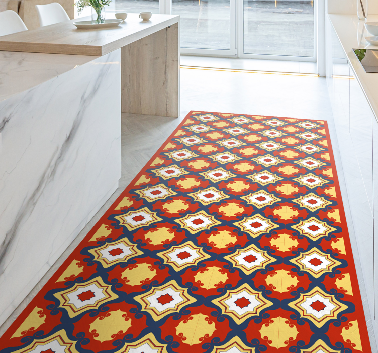 Vinylteppich ethnisch Leuchtend rote fliese - TenStickers