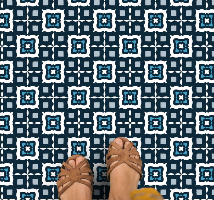 Vinylteppich Mosaik marineblaues farbmuster - TenStickers