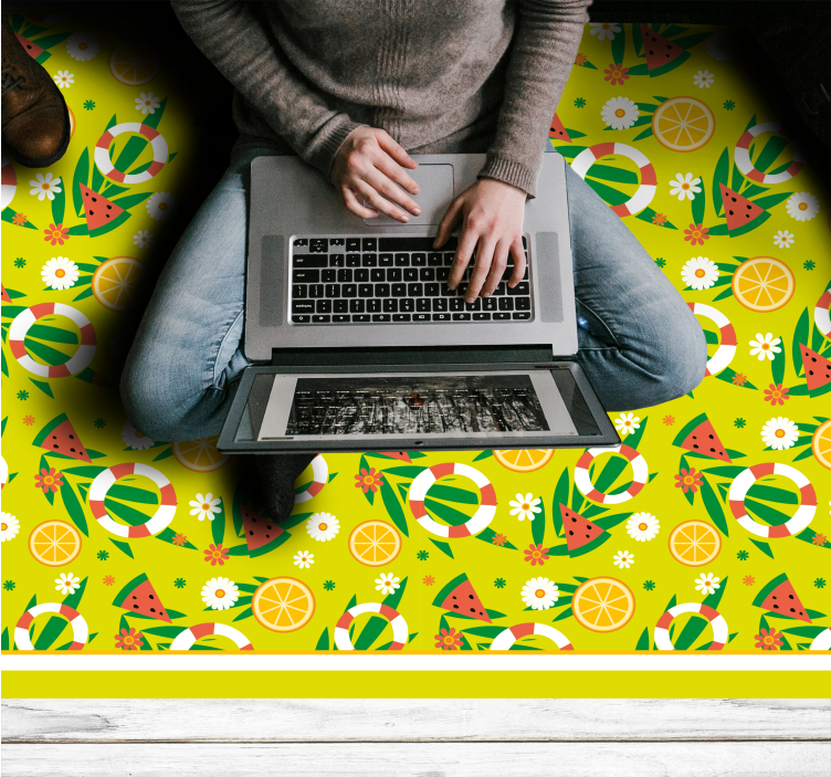 Vinylteppich mosaik mit leuchtenden zitrusmustern - TenStickers