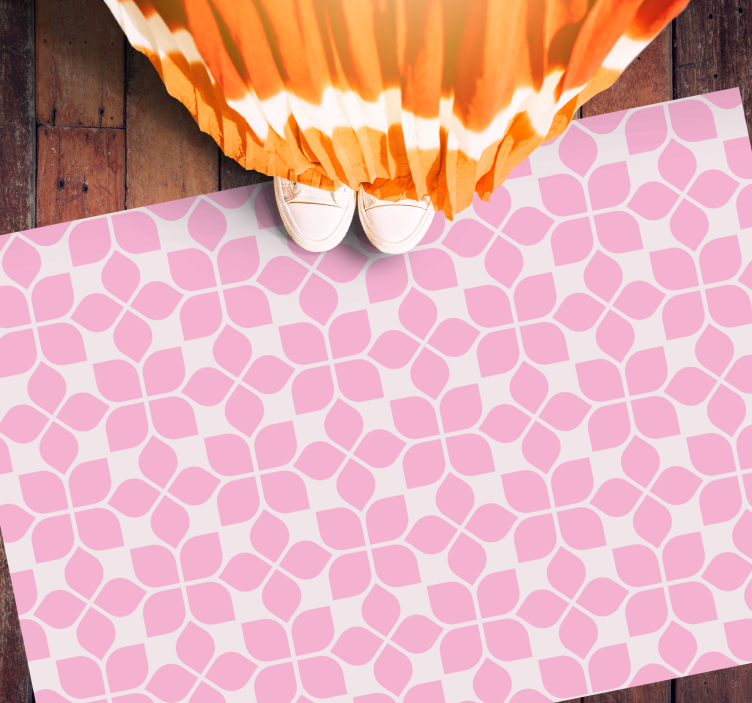 Vinylteppich Mosaik rosa blumenfliese - TenStickers