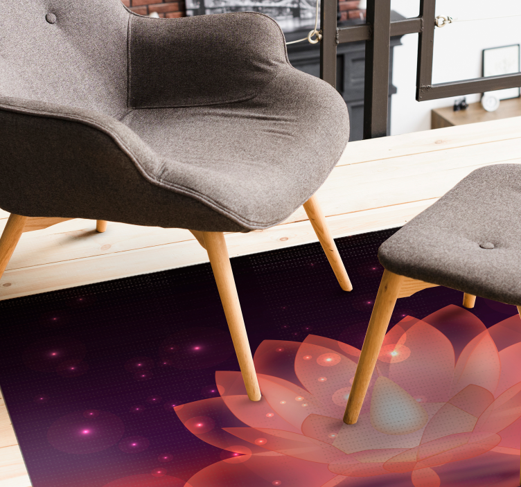 Vinylteppich Blumen Lotus funkeln - TenStickers