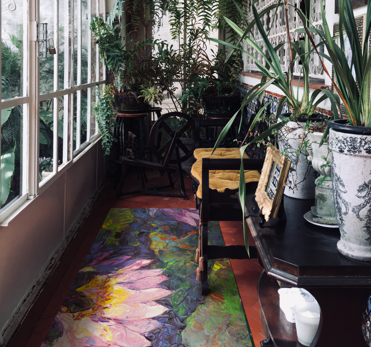 Vinylteppich Blumen Lotus rechteckige szenen - TenStickers