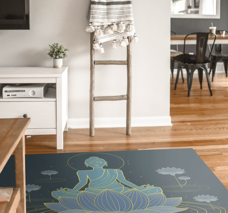 Vinylteppich Blumen Lotus und buddha - TenStickers