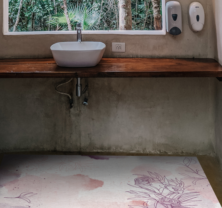 Vinylteppich Blumen Subtile pastellblumen - TenStickers